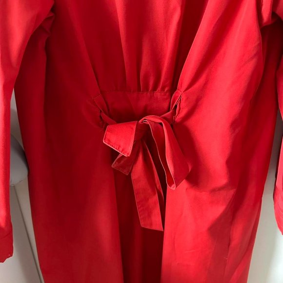 Red vintage 80s trench coat - Picture 4 of 7